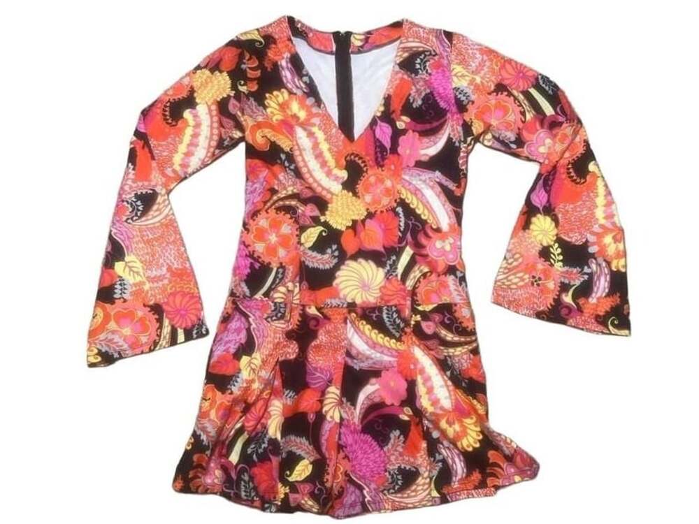 Leg Avenue 60s Go-Go Dancer Costume Dress S/M Multicolor Floral